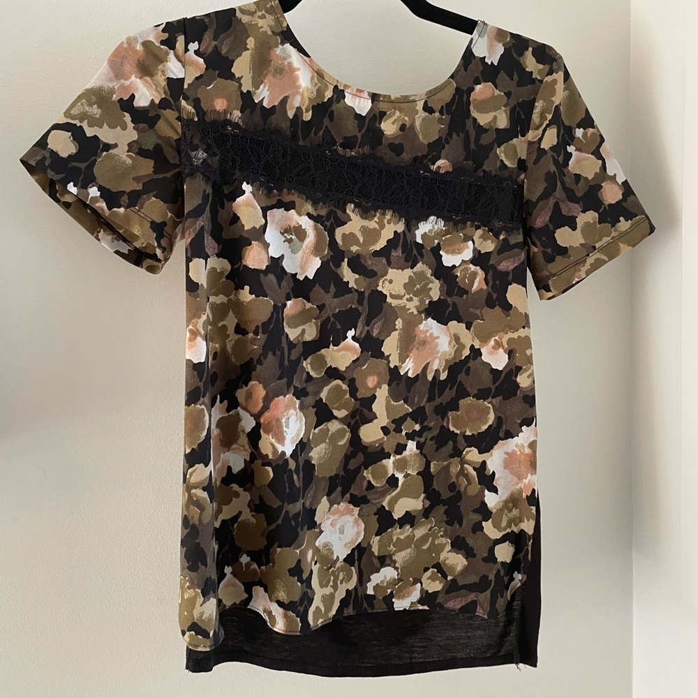 French Connection blouse with lace detail